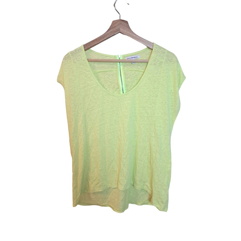 American Eagle Yellow Zip Back Short Sleeve Y2K Sz S